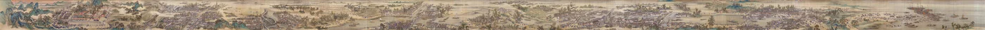 Wang Hui und andere. Kaiser Kangxi auf Südreise. 9. Handrolle eines Sets. 1691-98.